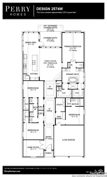 2D floor plan layout of this home in Arcadia Ridge 50', San Antonio, TX (Image 3).
