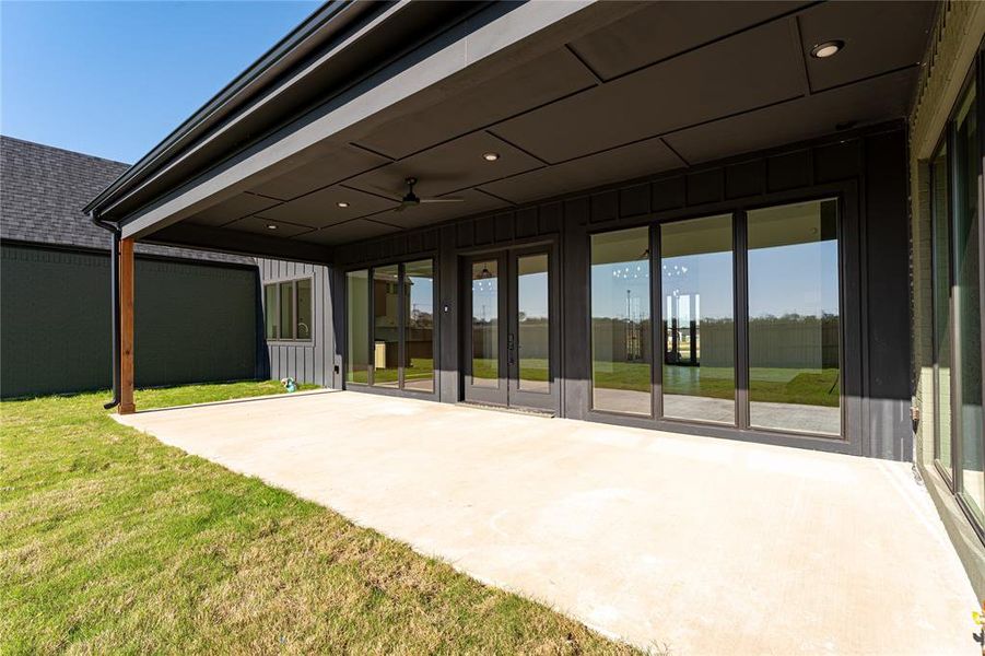 Exterior details and patio area of a home in , Woodway (Image 27).