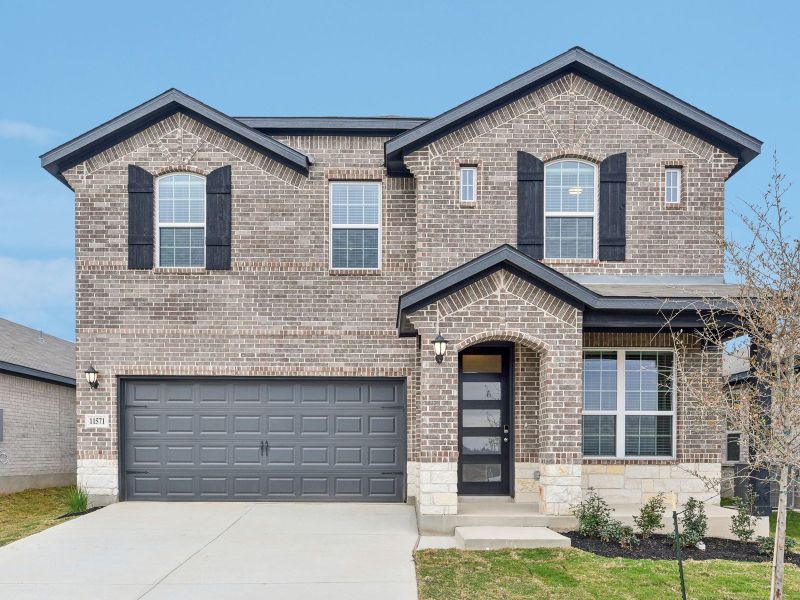 Front exterior of the San Jacinto floorplan at a Meritage Homes community.