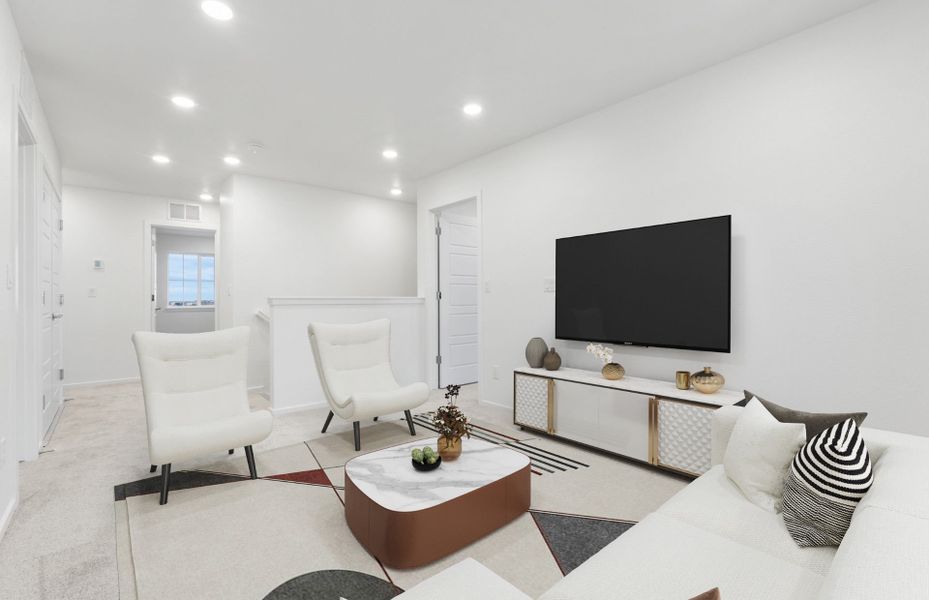 Representative furnished interior of a home built from the Topaz by Pulte Homes in Wolf Creek Run West, Strasburg (Image 9).