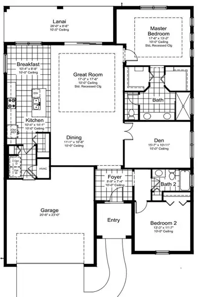 2D floor plan layout of this home in SkySail Real Estate and Homes for Sale in Naples, FL - Neal Communities, Naples, FL (Image 4).