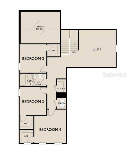 2D floor plan layout of this home in Oakfield Trails Signature, Parrish, FL (Image 3).