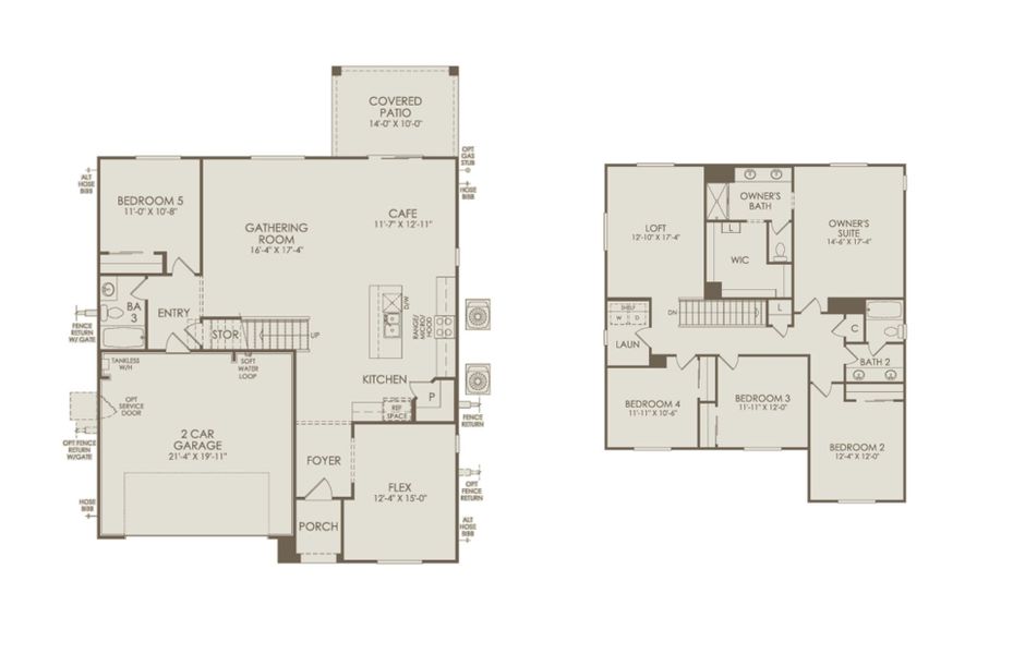 2D floor plan layout of this home in Festival Foothills, Buckeye, AZ (Image 3).