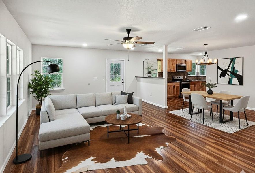 Furnished interior view inside a new home in , Jasper (Image 10). Furnished interior view inside a new home in , Jasper (Image 10).