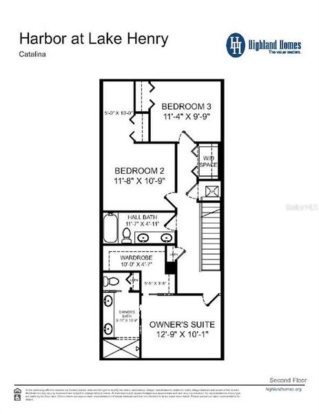 2D floor plan layout of this home in Harbor at Lake Henry - Townhomes, Winter Haven, FL (Image 3).