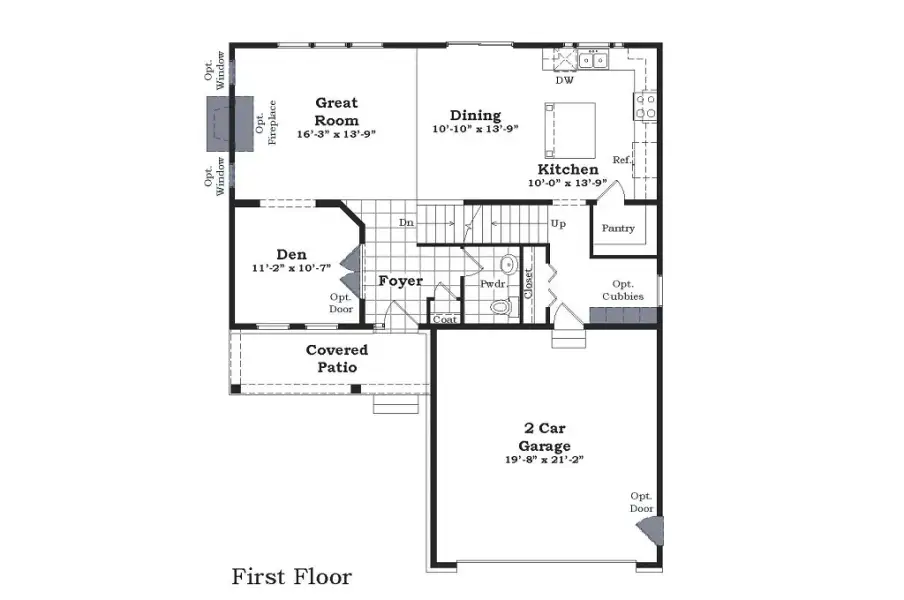 2D floor plan layout for the The Winslow by Norfolk Homes in Offsite Builds Southern Michigan, Ann Arbor, MI (Image 5).
