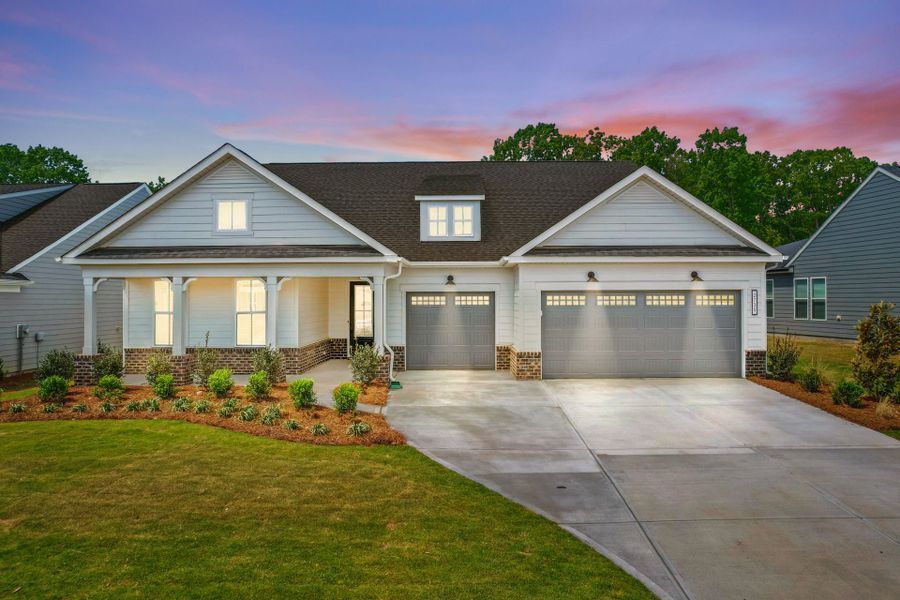 Front exterior of a new home in Carolina Riverside, Belmont, NC, highlighting curb appeal (Image 28).