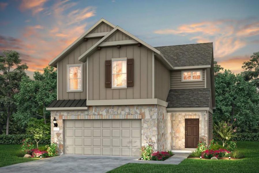 Pulte Homes, Gordon elevation F, rendering