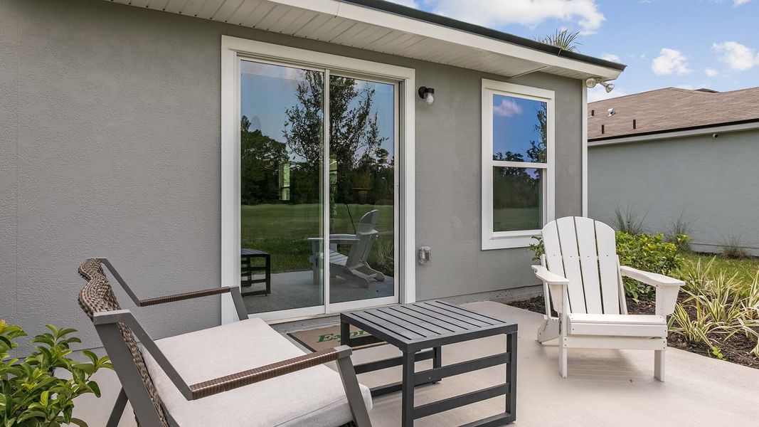 Exterior details and patio area of a home in Grand Reserve, Bunnell (Image 2). Exterior details and patio area of a home in Grand Reserve, Bunnell (Image 2).