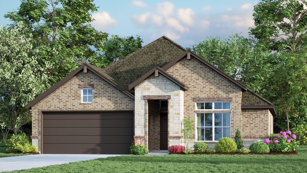 Elevation E with Stone | Concept 1730 at Chisholm Hills in Cleburne, TX by Landsea Homes