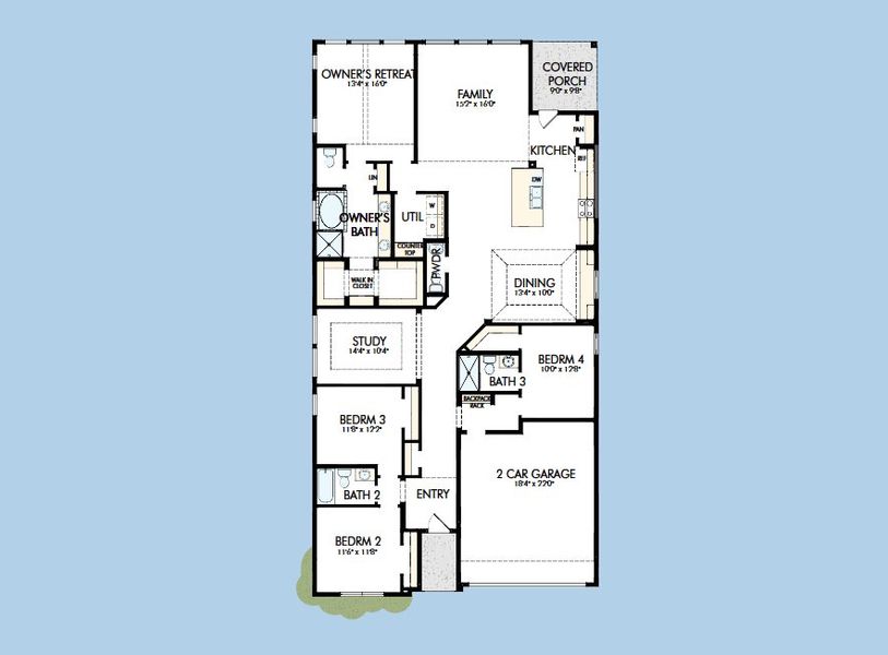 2D floor plan layout for the The Daisy by David Weekley Homes in The George - Enclave Collection, Richmond, TX (Image 3). 2D floor plan layout for the The Daisy by David Weekley Homes in The George - Enclave Collection, Richmond, TX (Image 3).
