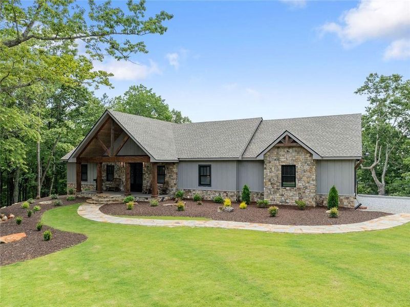 Front exterior of a new home in , Cleveland, GA, highlighting curb appeal (Image 25).