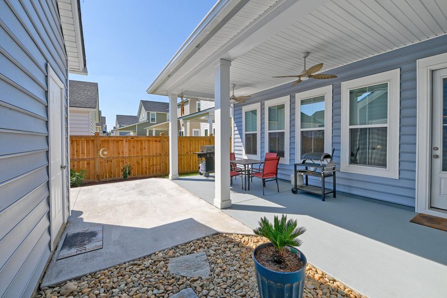 Exterior details and patio area of a home in Heron's Walk at Summers Corner, Summerville (Image 27).