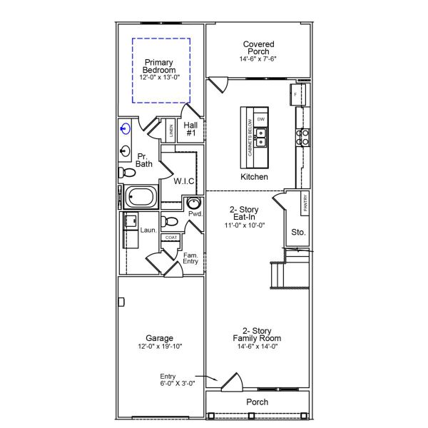 2D floor plan layout of this home in Ovation at Sweetbrier, Durham, NC (Image 2).