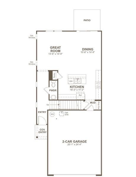 2D floor plan layout of this home in Seasons at Asher's Landing, Jacksonville, FL (Image 4).