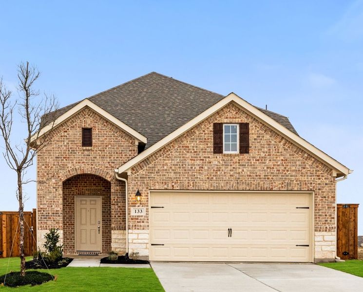 Representative exterior photo of a completed home built from the Tucker by UnionMain Homes in Elevon, Lavon, TX (Image 18).