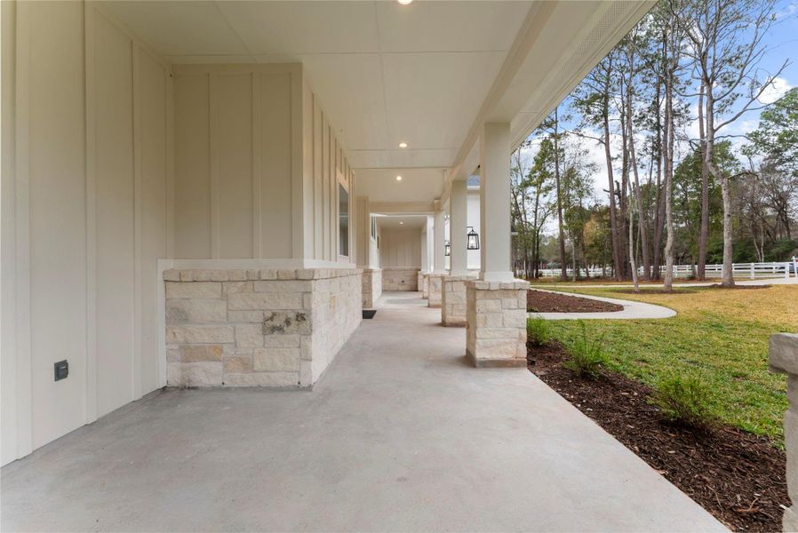 Plenty of front porch space for sitting and watching the deer and listening to the birds sing.