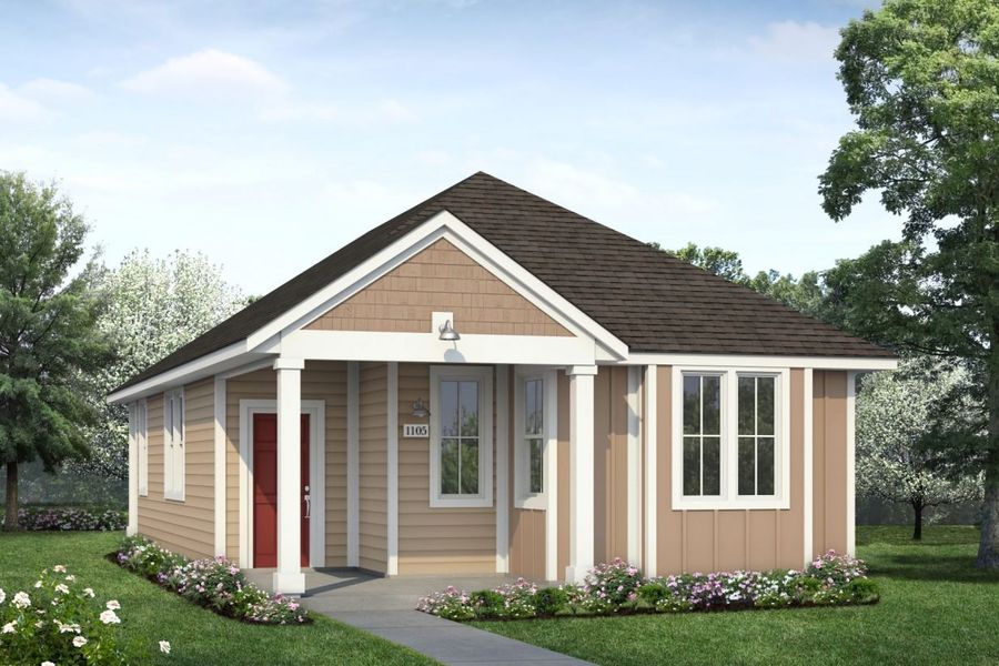 Representative exterior photo of a completed home built from the Harvest Ridge 1105 by Brohn Homes in Harvest Ridge, Elgin, TX (Image 3).