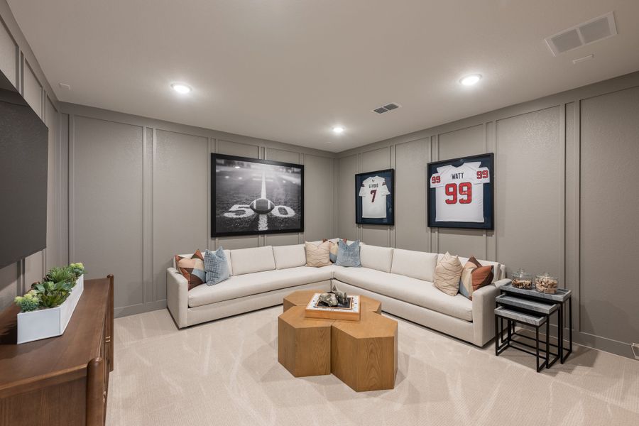 Representative furnished interior of a home built from the Woodbridge by Tri Pointe Homes in Bridgeland, Cypress (Image 35).