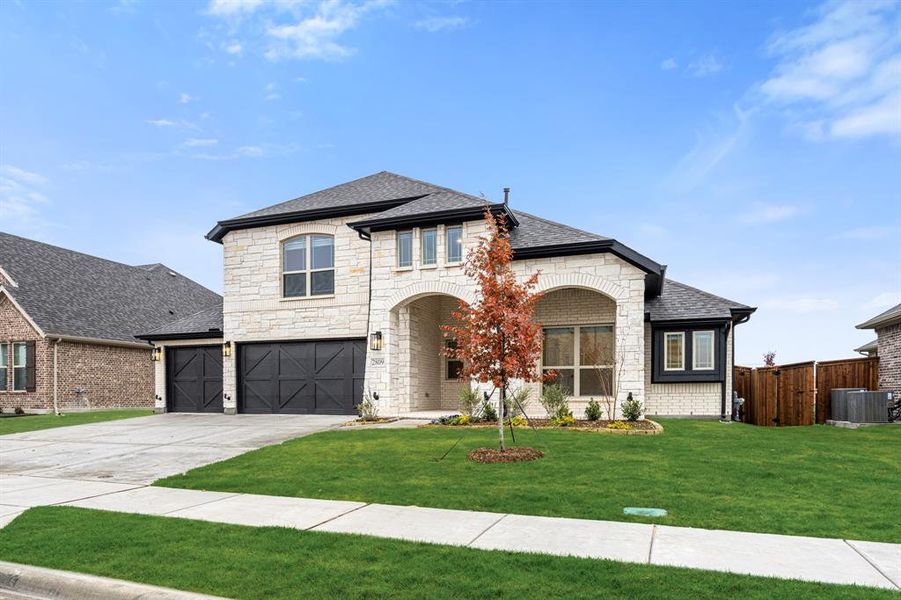 Front exterior of a new home in Villages of Hurricane Creek, Anna, TX, highlighting curb appeal (Image 19).