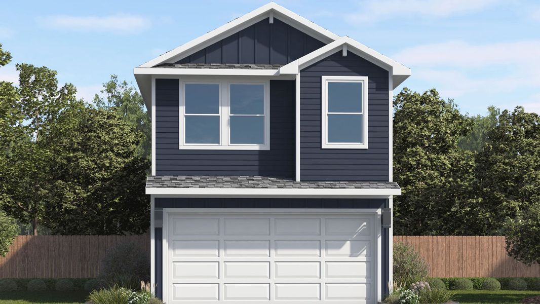 Representative exterior photo of a completed home built from the DAISY by D.R. Horton in Highland Court, Houston, TX (Image 1). Representative exterior photo of a completed home built from the DAISY by D.R. Horton in Highland Court, Houston, TX (Image 1).