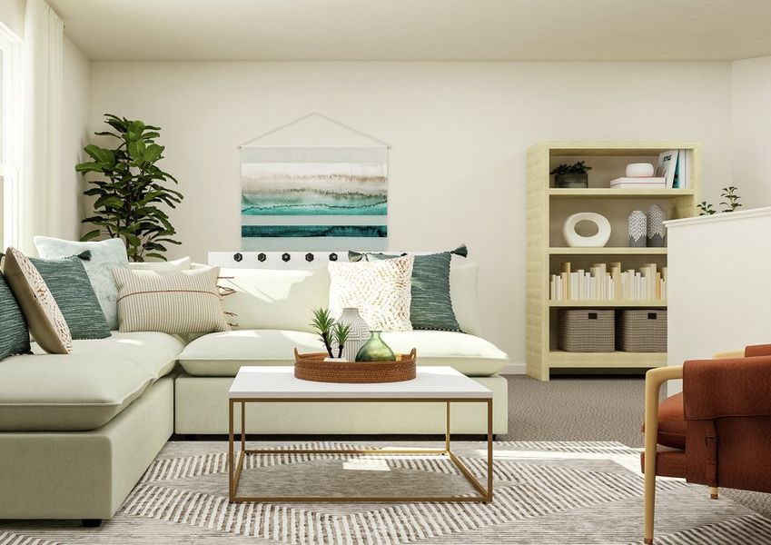 Rendering of the Driftwood's game room, featuring comfortable furniture and gaming table. Rendering of the Driftwood's game room, featuring comfortable furniture and gaming table.