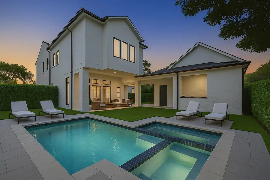 Rendering for visualization only. This pool concept represents one of several ways the backyard can be designed, giving future owners full freedom to tailor their outdoor living experience.