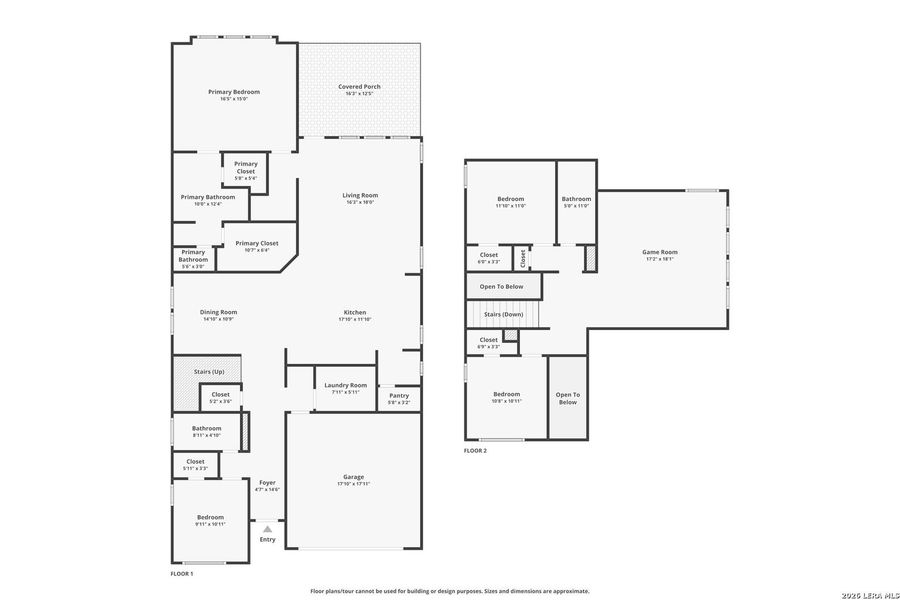 2D floor plan layout of this home in Davis Ranch, San Antonio, TX (Image 7).