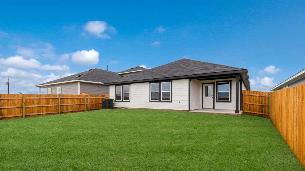 Exterior details and patio area of a home in Monarch Ranch, Manor (Image 3). Exterior details and patio area of a home in Monarch Ranch, Manor (Image 3).
