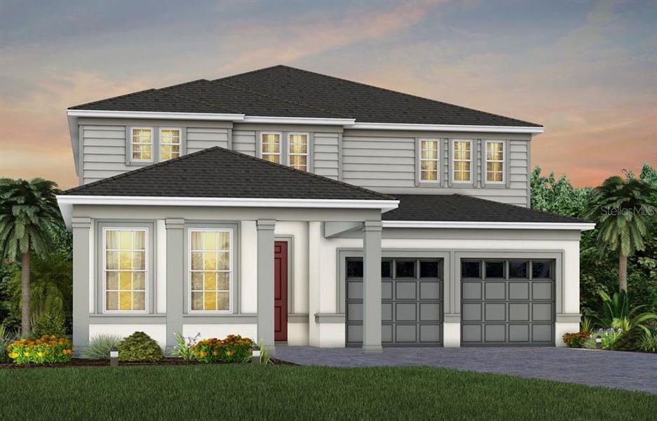 Exterior Design. Artistic rendering for this new construction home. Pictures are for illustrative purposes only. Elevations, colors and options may vary.