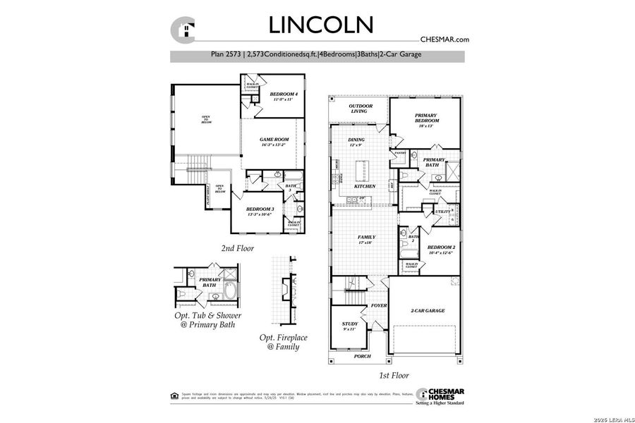 2D floor plan layout of this home in Stillwater Ranch, San Antonio, TX (Image 3).