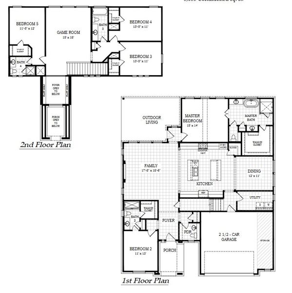2D floor plan layout for the Cole by Chesmar Homes in Berry Creek Highlands, Georgetown, TX (Image 3). 2D floor plan layout for the Cole by Chesmar Homes in Berry Creek Highlands, Georgetown, TX (Image 3).