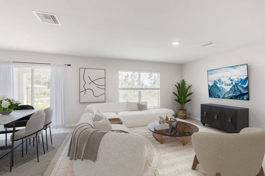 Representative furnished interior of a home built from the Freeport by D.R. Horton in Lehigh Acres Spot Lots, Lehigh Acres (Image 4). Representative furnished interior of a home built from the Freeport by D.R. Horton in Lehigh Acres Spot Lots, Lehigh Acres (Image 4).