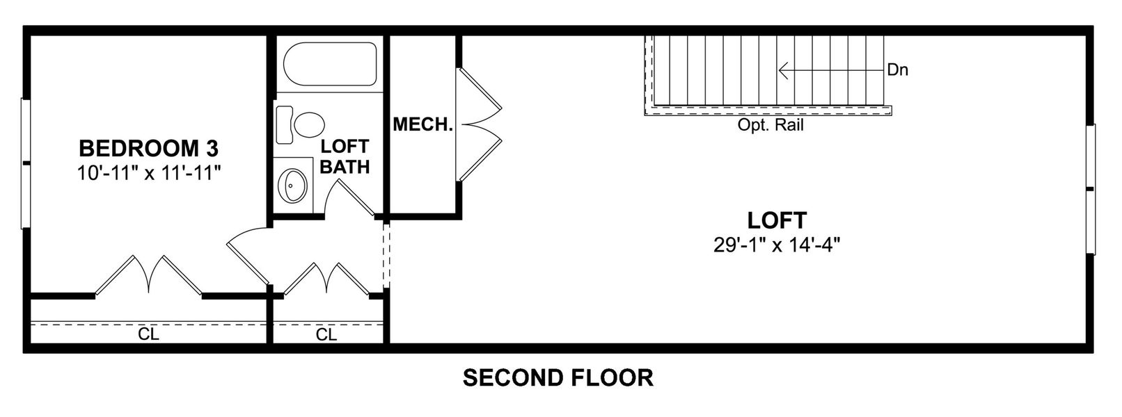 2D floor plan layout for the San Sebastian Loft by K. Hovnanian® Homes in K. Hovnanian's® Four Seasons at Carolina Oaks, Bluffton, SC (Image 4).