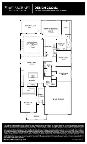 2D floor plan layout for the 2220MC by MasterCraft Builder Group in Madeira, St. Augustine, FL (Image 3). 2D floor plan layout for the 2220MC by MasterCraft Builder Group in Madeira, St. Augustine, FL (Image 3).