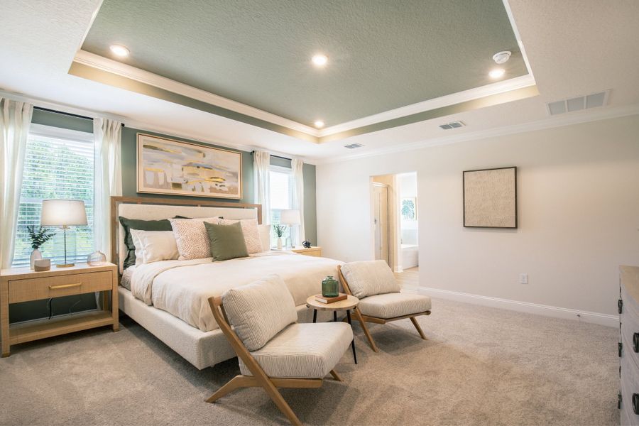 Furnished interior view inside a new home in Enclave At Seminole Palms, Palm Coast (Image 16). Furnished interior view inside a new home in Enclave At Seminole Palms, Palm Coast (Image 16).