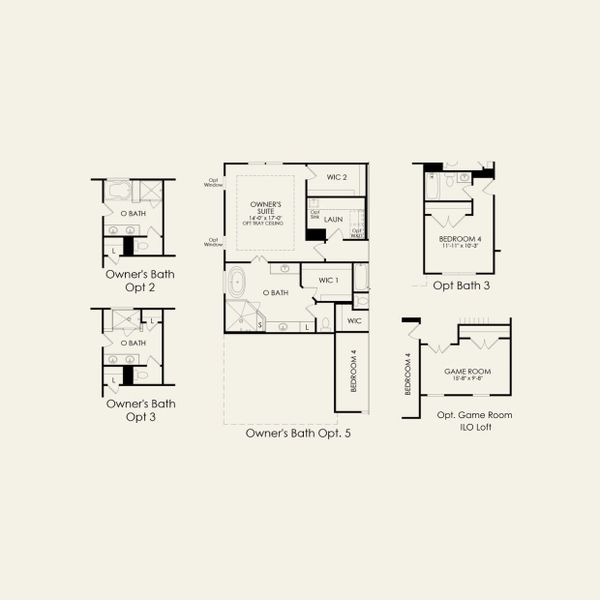 2D floor plan layout for the Riverton by Pulte Homes in Parkside Crossing, Charlotte, NC (Image 3).