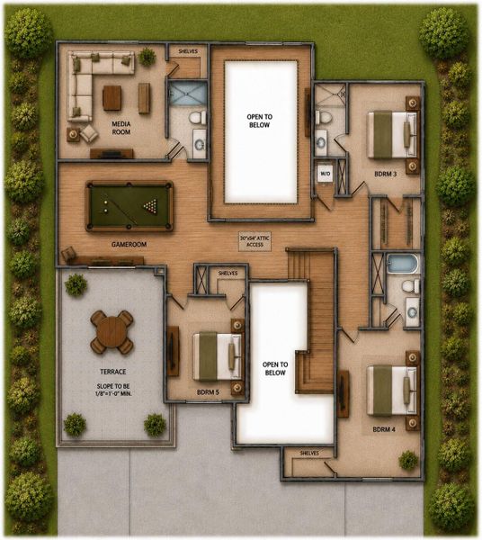 2D floor plan layout of this home in , Houston, TX (Image 4). 2D floor plan layout of this home in , Houston, TX (Image 4).