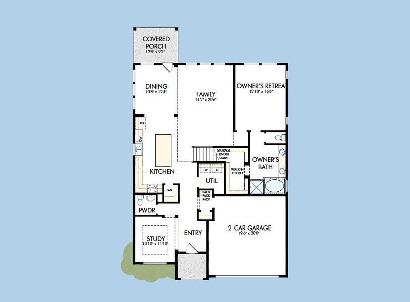 2D floor plan layout for the The Camellia by David Weekley Homes in The George - Enclave Collection, Richmond, TX (Image 3).