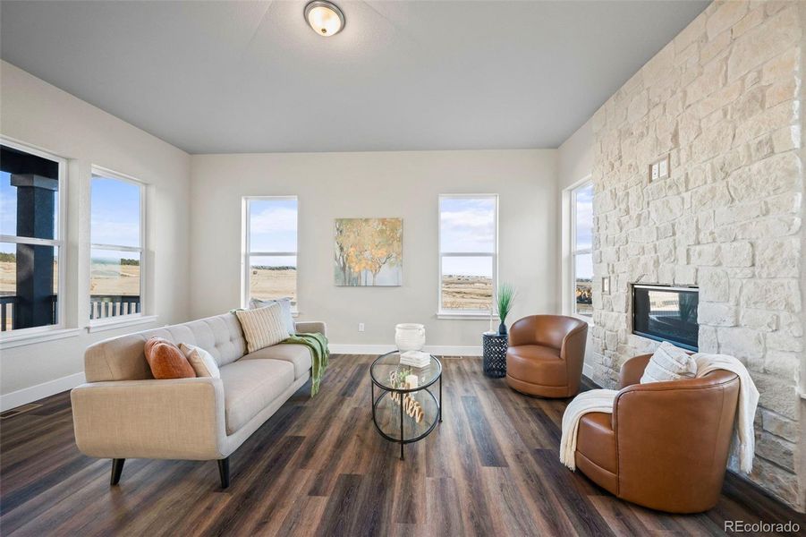 Furnished interior view inside a new home in , Colorado Springs (Image 11). Furnished interior view inside a new home in , Colorado Springs (Image 11).