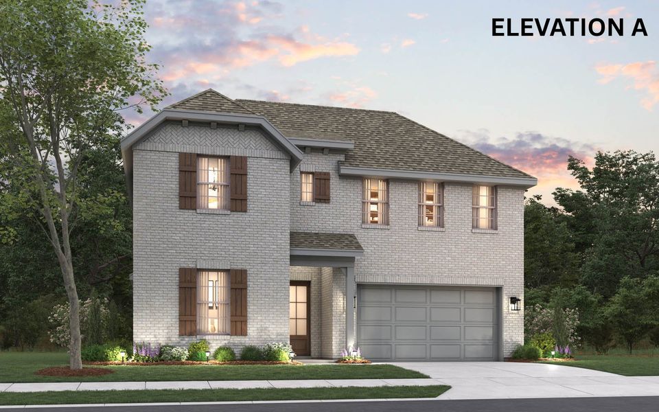 Representative exterior photo of a completed home built from the Wheeler by Cambridge Homes in Ribbonwood, Aubrey, TX (Image 2). Representative exterior photo of a completed home built from the Wheeler by Cambridge Homes in Ribbonwood, Aubrey, TX (Image 2).