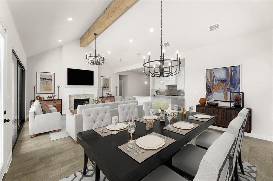 BERKLEY - B_Dining & Family Room - Virtually Staged