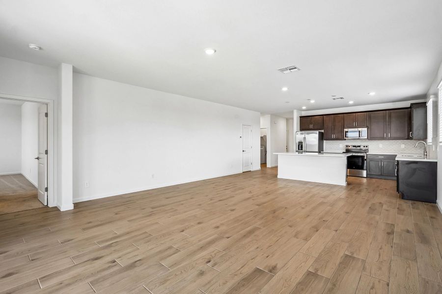 Great room and kitchen