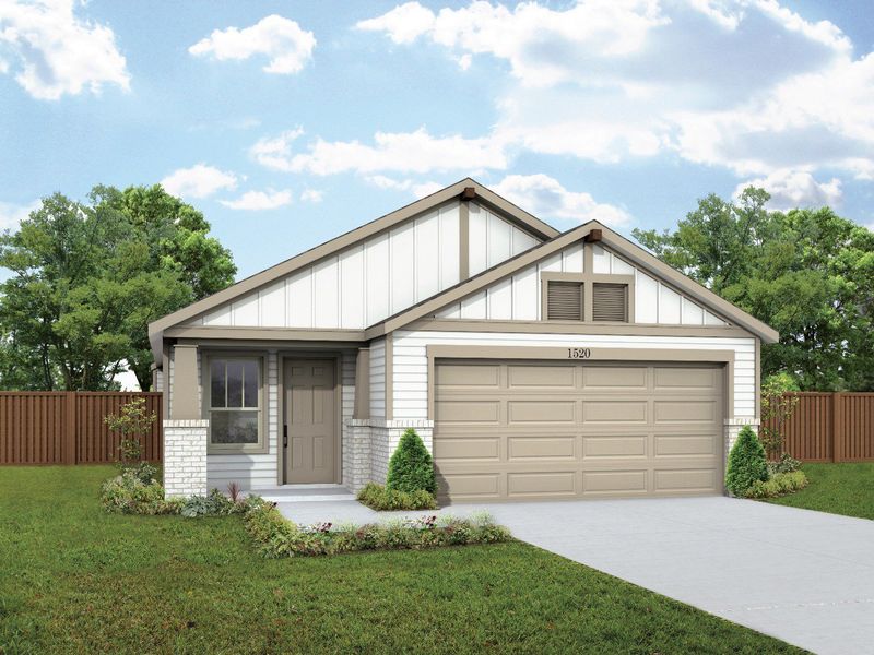 2D floor plan layout for the Horizon. by DRB Homes in Prominence, San Antonio, TX (Image 5).