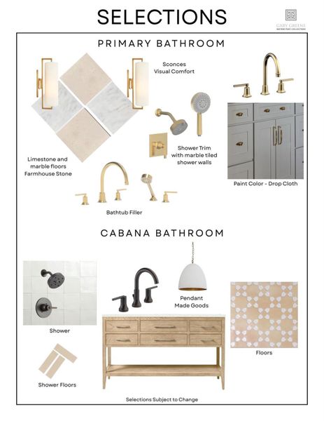 *Selections subject to change