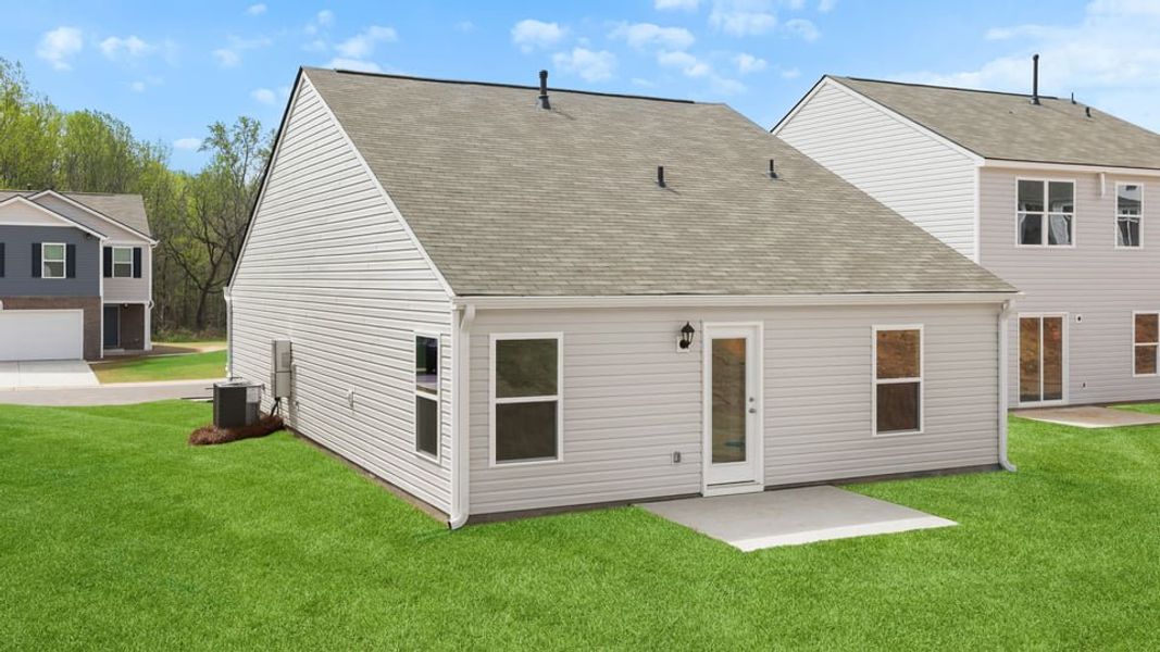Exterior details and patio area of a home in Durbin Meadows, Fountain Inn (Image 19).
