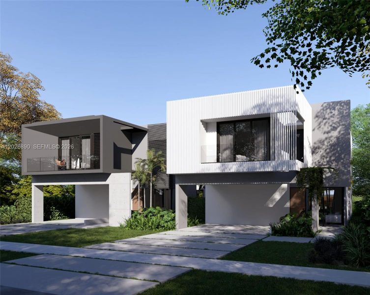 Front exterior of a new home in , Miami, FL, highlighting curb appeal (Image 8). Front exterior of a new home in , Miami, FL, highlighting curb appeal (Image 8).