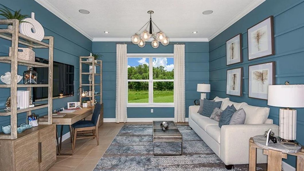 Furnished interior view inside a new home in Esplanade at Wiregrass Ranch, Wesley Chapel (Image 15). Furnished interior view inside a new home in Esplanade at Wiregrass Ranch, Wesley Chapel (Image 15).