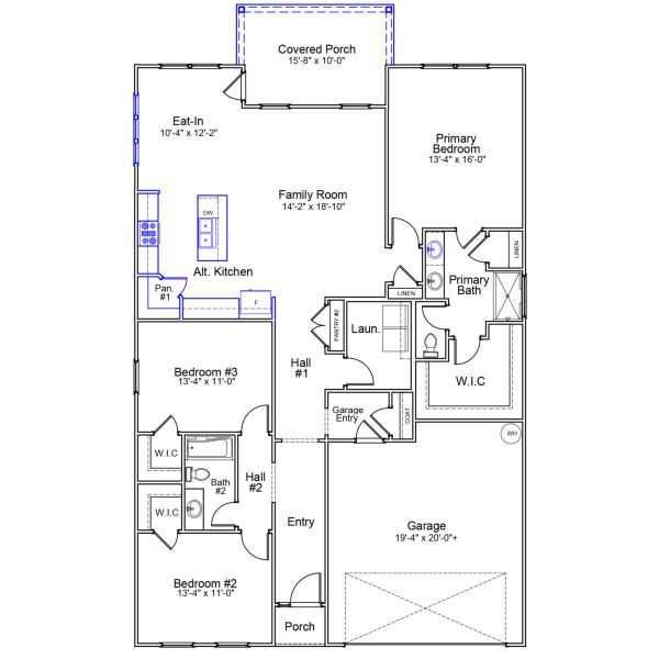 2D floor plan layout of this home in Radley Place, Chesnee, SC (Image 2). 2D floor plan layout of this home in Radley Place, Chesnee, SC (Image 2).