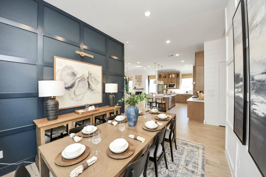 Furnished interior view inside a new home in Meridiana Courtyard Collection, Manvel (Image 27). Furnished interior view inside a new home in Meridiana Courtyard Collection, Manvel (Image 27).